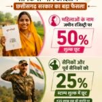 महिला सशक्तिकरण और सैनिक सम्मान की दिशा में बड़ा फैसला, जमीन रजिस्ट्री और स्टाम्प शुल्क में भारी छूट