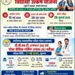 उत्कर्ष योजना आवेदन 20 जून तक, 26 जुलाई को कक्षा 6वीं प्रवेश परीक्षा और 21 मई को व्यापम की पीपीएचटी व नर्सिंग परीक्षा आयोजित